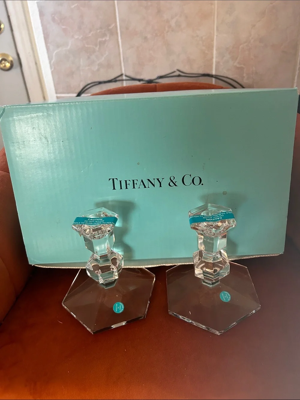 Tiffany & Co. Clear Crystal Candlesticks